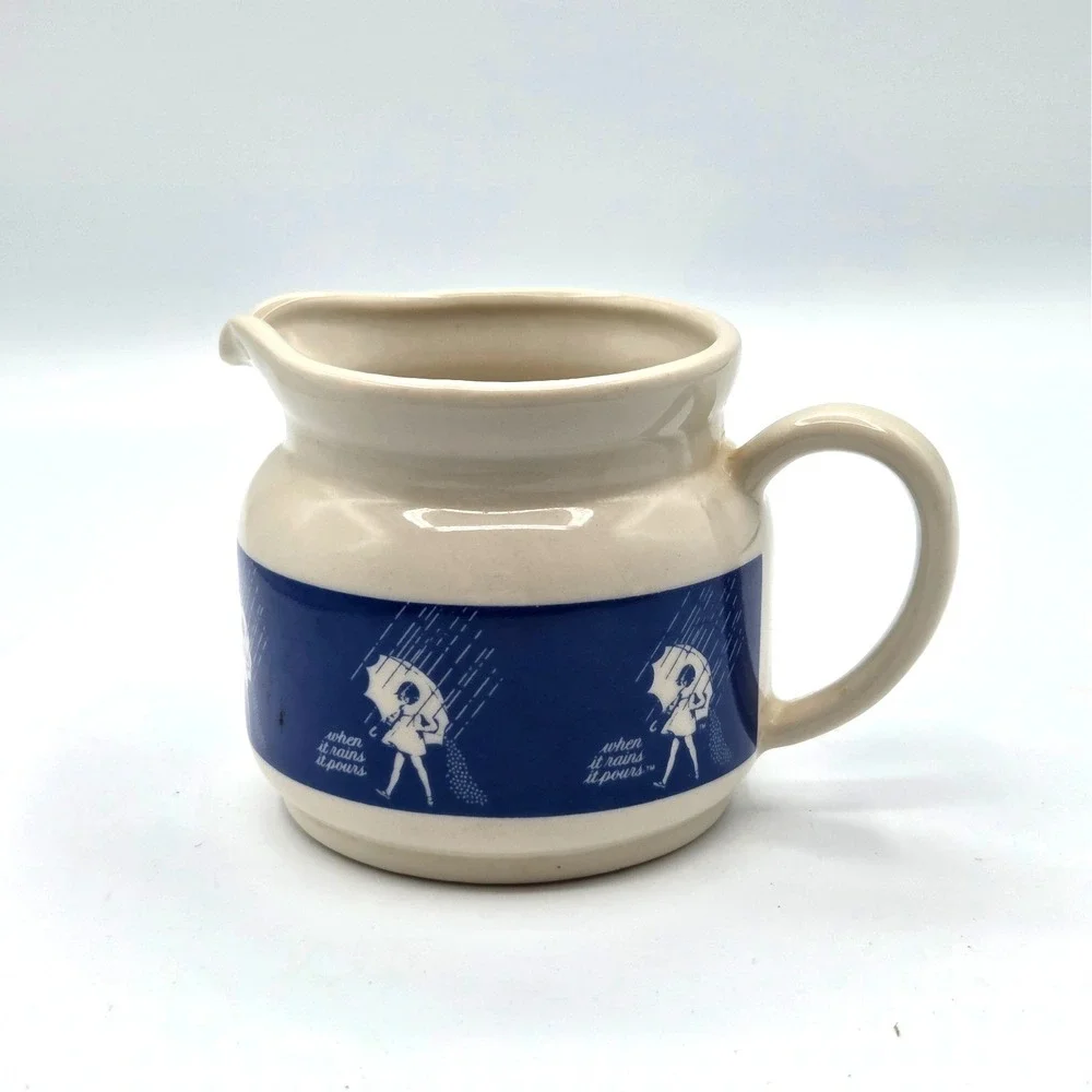 Morton Salt Umbrella Girl When It Rains It Pours Ceramic‎ Creamer Vintage 1960's